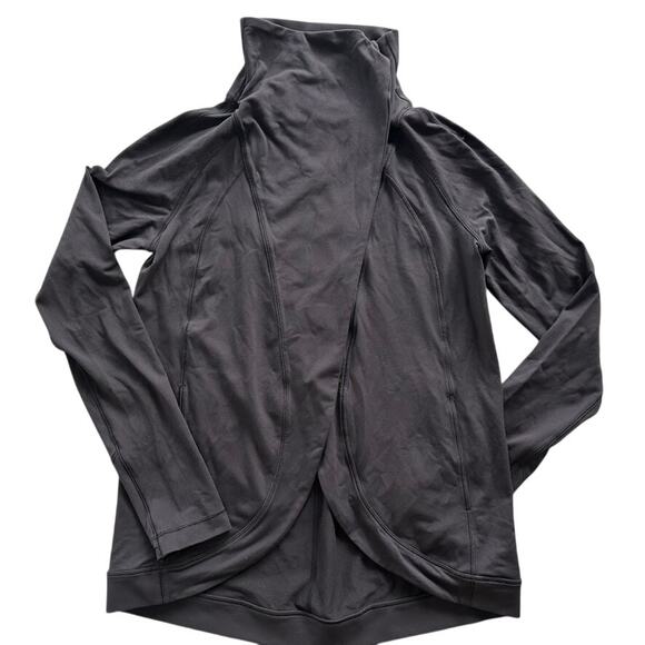 Lululemon Rulu Rally Wrap Black Size 4 Jacket Cardigan Gym Walking Mid-Length - Picture 3 of 7